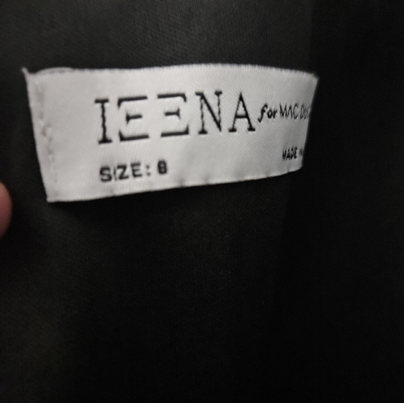 Ieena for Mac Duggal Black Square Neck Tie Strap Slit Gown Sz 8 NWT - Picture 12 of 13